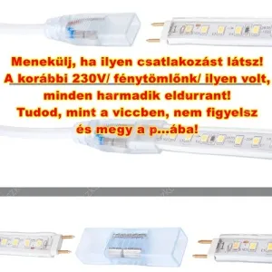 Led szalag 230V LLSZIP65V60L230V20CM4000K 2 év gar. – 2. kép