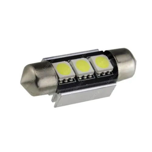 Autós Led Sofita Canbus rendszám világítás, 3 Led, 36 mm, 100 Lumen,1,5W, hideg fehér. Life Light Led 2 év garancia! Autós led LLASOFITACAN3L36MMCW 2 év gar.
