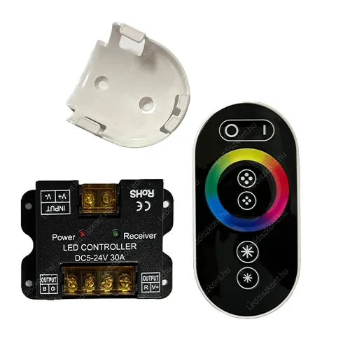RGB Led szalag vezérlő 3*10A, 360W, rádiós, érintős, kódos, 5/12/24V. Life Light Led 2 év garancia! Led vezérlő LLCRF3X10A360WTORGBCOD 2 év gar.
