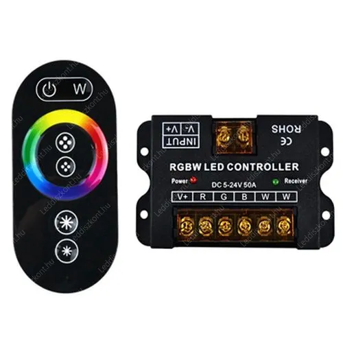 RGBW Led szalag vezérlő 4*10A, 480W, rádiós, érintős, kódos, 5/12/24V. Life Light Led 2 év garancia! Led vezérlő LLCRF4X10A360WRGBWCOD 2 év gar.