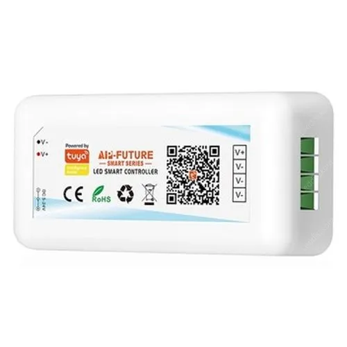 Egyszínű Tuya Wifi Led vezérlő, 18A, 216W, csoport és hang vezérlés, időzíthető is. ezzel a távirányítóval működik: LLCWIF216WTUYTAV1C Led vezérlő LLCWIF216WTUY1C 2 év gar.