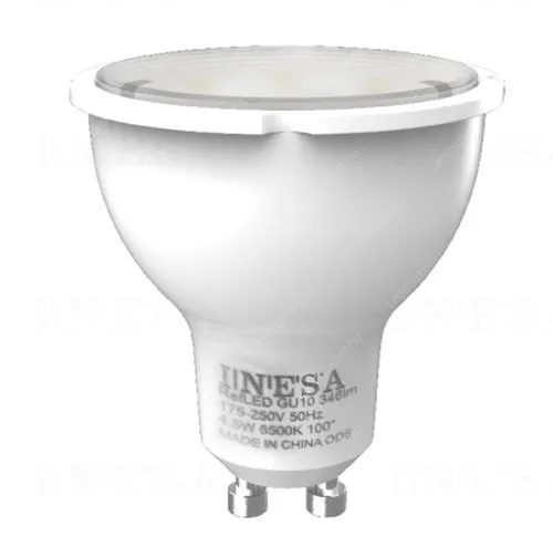 Inesa Led GU10 spot égő 5W, 410 Lumen /nem led izzó!/ 6500K, hideg fehér, nem vibrál a fénye! Led spot LLGU10AP5W60065CW 2 év gar.