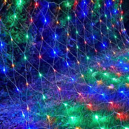 Karácsonyi háló 192db színes Leddel, 8 funkciós, villogtatható, toldható, IP44, kültérre is! Life Light Led 2 év garancia! Karácsonyi LLKIP44TIMNET192LMC