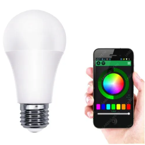 Led 12W E27 Wifis RGBW, 400-1200 lumen. Wifis, mobiltelefonnal vezérelhető! Life Light Led Led körte LLKWIFI11WRGBW 1 év gar.