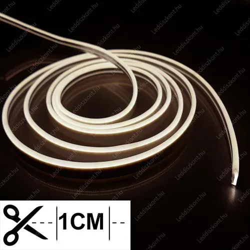 Led Neon Flex Flat 1 cm-ként vágható! 24V, 10W, IP65 vízálló, közép fehér, 120 Led/m, 6*12mm, Life Light Led 2 év garancia! Led Neon Flex LLLNF24VFLAT6X12SW 2 év gar.
