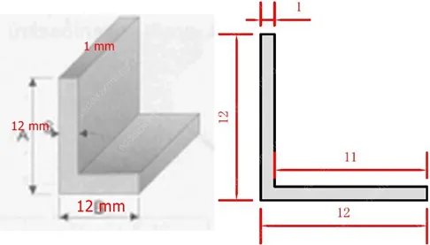 Alumínium Led profil Led szalaghoz, 1 méter L alu sín 12*12 mm. LIFE LIGHT LED Alumínium Led profil LLLSZASIN1ML12X12X1MM 1 év gar.