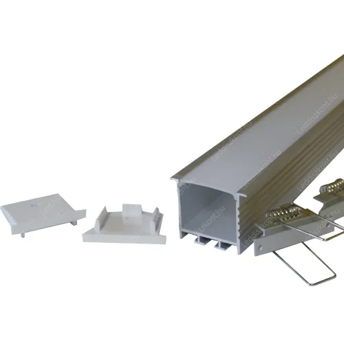 Alusín Led profil 2 méter. Design világításhoz 32mm széles! 2 méter sín + tejes takaró. A rögzítő és a végzáró nem tartozék! 2 db 10-12mm szalaghoz is jó, mély, nem látszik a chip! Alumínium Led profil szett LLLSZASIN2MGKDTEJSZ 1 év gar.