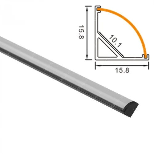 Alusín Led profil szett, 2 méter fekete sarok alu sín, 8-12 mm Led szalaghoz. 2 m sín + tej búra + 2 db rögzítő + 2 db végzáró. LIFE LIGHT LED Alumínium Led profil szett LLLSZASIN2MVSAROBK61771TEJSZETT 1 év gar.