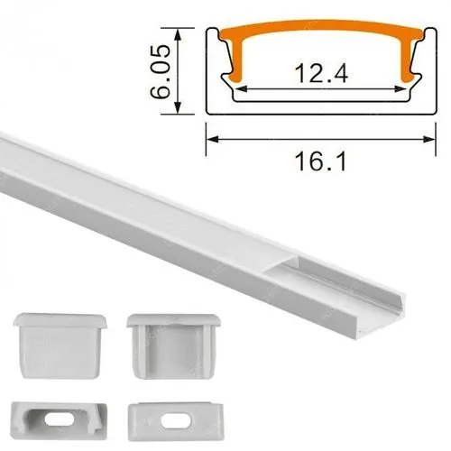 Alusín Led profil szett, 2 méter 8-12 mm Led szalaghoz. 2 m fehér sín + tej búra + 4 db végzáró. LIFE LIGHT LED Alumínium Led profil szett LLLSZASIN2M20594WHITETEJSZETT 1 év gar.
