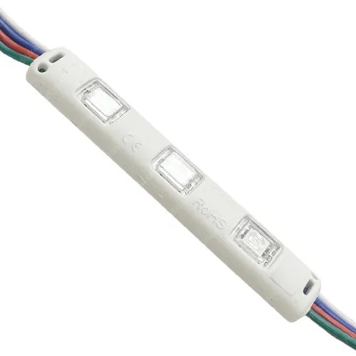 Led modul RGB, 5050 chip, 3 Led, 12V, RGB, vízálló IP65. 10/20db felett -10/-20%! Life Light Led 2 év garancia! Led modul LLM76X13MMRGB 2 év gar.