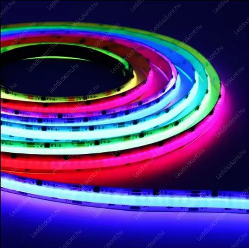 24V COB Led szalag RGB 14W, 576 Led, egyenletes vonalfény, CRI>90, IP20! Life Light Led 3 év garancia! Led szalag LLSZ24VCOB14W576LRGB 3 év gar.