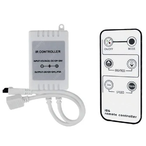 Led szalag vezérlő egyszínű vagy kétszínű /hideg-meleg fényű/ Led szalaghoz, 48W, Max. 5 méterhez, infrás! Life Light Led 2 év garancia! Led vezérlő LLSZVINFRA48WCWWW 1 év gar.