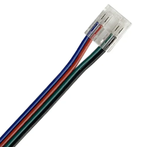 Led szalag betáp COB RGB Led szalaghoz, 10mm, forrasztás mentes. Life Light Led. Led szalaghoz betáp LSZBETAPCOB10MMRGB 1 év gar.
